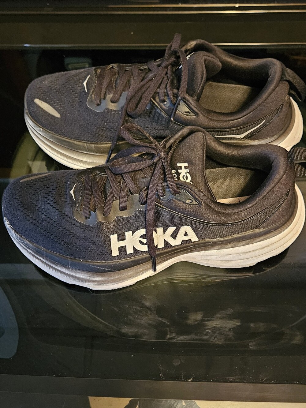 HOKA Women's Running Shoes - Black with White Logo